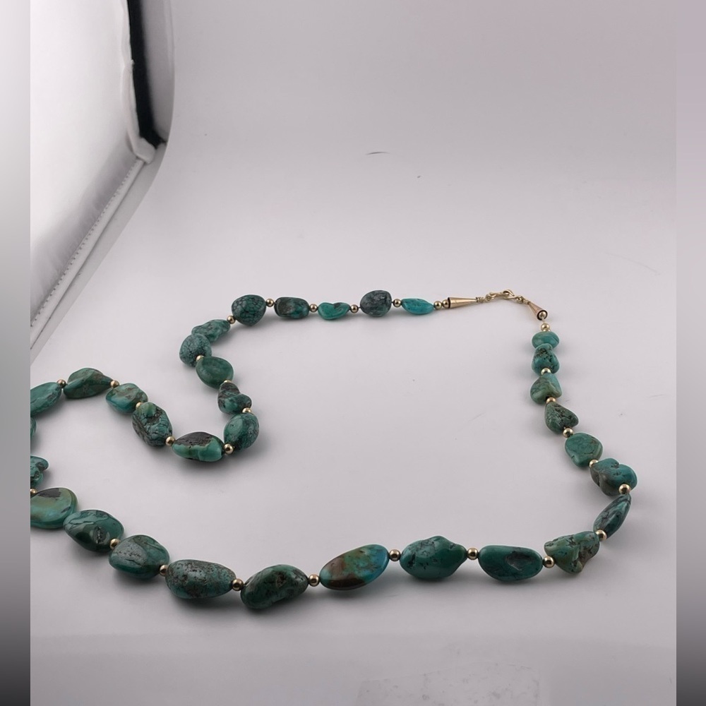 Chunky statement Authentic turquoise boho necklace, 32”​​​​​​​​​​​​​​​ - Picture 8 of 11